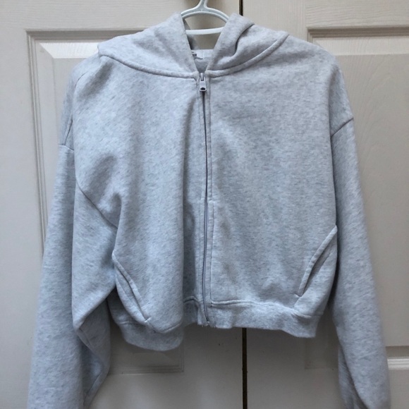 Garage Light Grey Ultrafleece Boxy Full Zip Up Hoodie - Picture 2 of 3